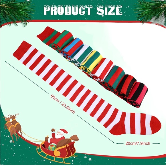 Over the knee socks red & white stripes - Picture 4 of 5